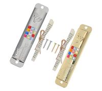 Alipis 2 Ensembles Mezouzahs Métal avec Parchemin pour Porte Entrée Décoration Religieuse Juive Vintage Ornement Sacré pour Maison et Porte