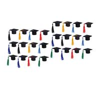 Alipis 2 Ensembles Mini Chapeau De Docteur Hauts De Forme De Petit Gâteau De Diplômé Smoothie Ouvreur Service Gâteau De Remise des Diplômes Gland Gadgets Tissu Non Tissé 12 Pièces * 2