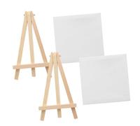 Alipis 2 ensembles Set de Mini Chevalets Décoratifs avec Toile Carrée Stable pour Peinture à Huile et DIY Kit Créatif Artistique pour Artistes et Loisirs