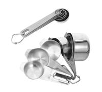 Alipis 2 Ensembles Tasses et Cuillères Doseuses Acier Inoxydable Prise Antidérapante avec Suspension pour Mesurer Ingrédients Secs et Cuisine et Pâtisserie