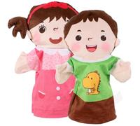 Alipis 2 Marionnettes à Main Réalistes pour Enfants Creative Storytelling - Set Garçon & Fille pour Contes, Jeu Familial et Spectacles