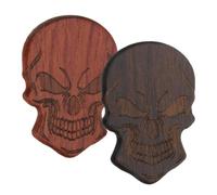 Alipis 2 Médiators de Guitare et Conformes la Forme des Doigts en Bois Forme de Crâne, Faciles à Tenir Accessoires Uniques pour Guitaristes Folk et Acoustiques