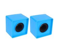 Alipis 2 pièces Abs Microphone Logo Flag Station Square Shape Portable Interview Mic Cover Pack Creative Design For Professional Use