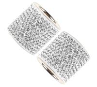 Alipis 2 Pièces Anneau de Siège Strass de Décoration pour Appuie Voiture Accessoire Élégant Rhinestone Facile à Installer Compatible Plupart des Modèles de Véhicules