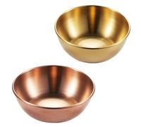 Alipis 2 pièces Assiettes Apéritif Acier Inoxydable Ronds pour Sauce et Assaisonnement Bols à Tapas et Condiments Service Polyvalent pour Maison et Restaurant Doré