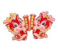 Alipis 2 Pièces Autocollant De Porte Du Nouvel An Chinois Dessin Animé Dragon Du Stickers Muraux 2024 Nouvel An Lunaire Festival De Printemps Couplets Décorations B