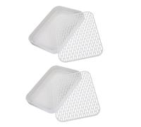 Alipis 2 Pièces Bac à Litière Grille Séparatrice et Plateau Amovible | Design Moderne et Chic, Plastique Solide Blanc, Adapté pour Lapins et Cobayes en Appartement