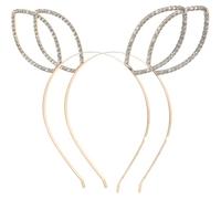 Alipis 2 pièces Bandeau Oreilles Lapin Métal avec Strass Serre-tête Léger et Confortable pour Femmes Accessoire Chic et Glamour pour Cosplay et Fêtes