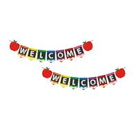 Alipis 2 Pièces Bannière de Bienvenue pour Rentrée Scolaire de Drapeaux Colorés Bunting pour Fête et Décoration de Salle de Classe