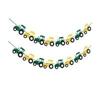 Alipis 2 pièces Bannière Décorative Feutre Véhicules de Chantier DIY pour Anniversaire Garçon Fille Guirlande Suspendue pour Fête et Décoration Chambre