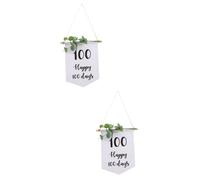 Alipis 2 Pièces bannière du 100e Anniversaire Accessoire décoration Jours accueillir déco ado Fille décoration de fête des Cent Jours Décoration de fête de 100 Jours Tissu Oxford