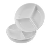 Alipis 2 Pièces Bol à Céréales en Céramique Divisé 3 Sections, Blanc