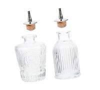 Alipis 2 pièces Bouteilles Verre Vintage Style Japonais Bouteilles Amères Rétro avec Bouchons Détachables Contenants de Rangement pour Absinthe et Cocktails Viscose