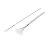 Alipis 2 pièces Brosse Éventail Visage avec Manche Long et Court Applicateur Doux pour Masque Facial Outil Beauté Professionnel pour Zones Petites et Larges