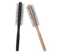 Alipis 2 pièces Brosse Ronde pour Brushing et Coiffage Cheveux Bouclés Brosse Soufflante avec Poils Nylon Manche Fin Bois Volume et Boucle à Domicile pour Femmes
