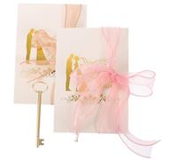 Alipis 2 pièces Cartes de de Mariage Élégantes Carnets de Discours de Cérémonie avec Ruban Satiné Accessoires de Mariage Personnalisés pour Cérémonie et Anniversaire Couleur Aléatoire