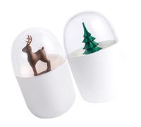 Alipis 2 Pièces conteneur de Coton Porte-Cotons réservoir de Stockage Caisse Organisateur de de Coton boîte Corbeille Couvercle Accessoires de Rangement Porte Cure-Dents Blanche