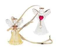 Alipis 2 Pièces Crystal Angel Sun Catchers with Melodic Wind Chimes Guardian Angel Ornaments for Home Garden Car Pendant Reflective Crystal Decorations for Valentine S Day and Special