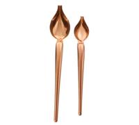Alipis 2 pièces Cuillères à Sauce Acier Inoxydable Rose Doré Cuillères Décoratives pour Dessert Sauce et Chocolat Poignées Ergonomiques pour Décoration Précise et Usage Culinaires