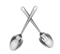 Alipis 2 Pièces Cuillères de Service Inox avec Écumoire et Cuillère à Fentes pour Filtrer Nouilles et Servir Soupes Ustensiles de Cuisine Résistants pour Buffet et Cuisson