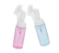 Alipis 2 pièces Distributeur de Savon Moussant Transparent avec Brosse Flacon Pompe Mousse Rechargeable pour Visage Corps et Gel Lot de Rouge et Vert