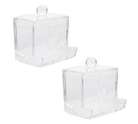 Alipis 2 Pièces en cosmétique comptoir des balles Tige malette Rangement Porte- -Tige Contenant de de Maquillage Transparent
