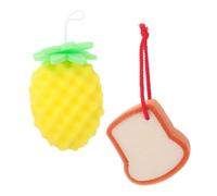 Alipis 2 pièces Éponge de Bain Garçon Fille Douce et Colorée pour Nettoyage Corporel Exfoliant Compacte avec Lanière Adaptée Aux Peaux Sensibles des Garçon Fille Couleur Aléatoire