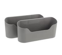 Alipis 2 Pièces Étagère Murale en Plastique Adhésive Petite, Bureau | Perçage, Retrait sans Dommage, Surface Lisse Lavable, Style Minimaliste Gris Nordique