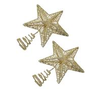 Alipis 2 Pièces Étoiles de Sapin de Noël Fil Métallique Doré Taille L Décoration Étoile Creuse Brillante pour Sapins Festifs et Fêtes du Nouvel an