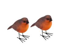 Alipis 2 pièces Figurine Oiseau Gorge Résine Modèle Décoratif Intérieur Compact Ornements Réalistes pour Salon et Bureau Décoration Artisanale Sûre et Attrayante Couleur Aléatoire