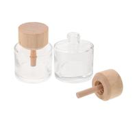 Alipis 2 Pièces Flacon Diffuseur D'arômes 50ml en Verre Transparent avec Bouchon en Bois et Bâtonnets Naturels, Rechargeable pour Usage Domestique et Chambres