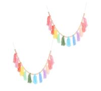 Alipis 2 pièces Guirlande Boho Pastel avec Pompons et Perles Décoration Murale Arc-Ciel pour Chambre Fête Mariage et Anniversaire Style Naturel et Facile à Suspendre