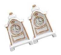 Alipis 2 pièces Horloge à Pendule Vintage Miniature Décoration Romantique pour Maison de Poupée Accessoire Mobilier Style Ferme