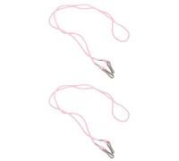 Alipis 2 Pièces Lanière Anti-Perte pour Moufles de Ski Clip | Cordon de Cou Rose, Sangle Élastique en Nylon, Attaches à Dégagement Rapide pour Vestes