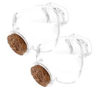 Alipis 2 pièces Lot de Bocaux Verre Forme de Cœur avec Bouchon Liège Bouteilles Vides pour Souhaits Conservation et Décoration DIY Pot Multifonctionnel pour Stockage et Sortilèges