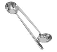 Alipis 2 pièces Louche à Soupe Inox Manches Longs Ergonomiques Cuillères Inclinées Anti-goutte pour Cuisine Service Pot Chaud Pâtes Salades