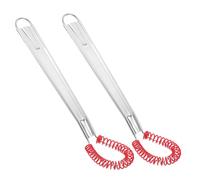 Alipis 2 Pièces Main Acier Inoxydable de Fouets Rotatifs avec Tête Silicone Rouge Outils de Cuisine Ergonomiques pour Mélanger Œufs Crèmes et Pâtes pour Cuisine Pâtisserie