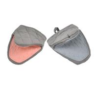 Alipis 2 Pièces Manique Courte Silicone Antidérapante Résistante Chaleur Avec Coton Épais Pour Cuisine Barbecue Airfryer Four Protection Anti-brûlure