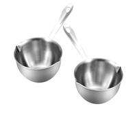 Alipis 2 Pièces Mini Casserole Inox Chauffe-beurre et Chocolat avec Double Bec Verseur Poêle Multifonction Compacte pour Lait Sauce et Design Anti-débordement pour Cuisine Minimaliste