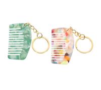 Alipis 2 pièces Mini Peigne à Dents Larges Porte-clés Peigne Détangleur Compact pour Différents Types de Cheveux Accessoire de Voyage Pratique et Portable