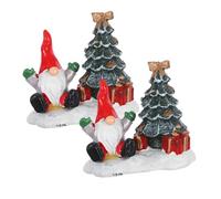 Alipis 2 Pièces Ornements Résine Père Noël Sapin de Noël Décoration Festive pour Vitrine Centre de Table Accessoires de Fête