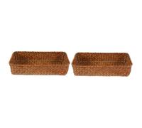 Alipis 2 Pièces Panier à Couverts Tableau Corbeille à en Osier Bol de Fruits Toile Cube Panier de Rangement paniers de Rangement Panier tressé en Paille Panier Alimentaire Pratique