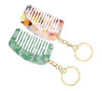 Alipis 2 pièces Peigne Mini à Dents Larges pour Cheveux Bouclés Porte-clés Pratique Voyage et Poche de Combs Compacts et Résistants