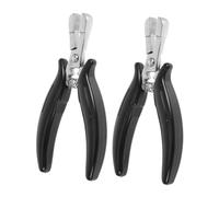 Alipis 2 pièces Pince à Extensions Cheveux Ergonomique Noire Outil Polyvalent pour Pose et Retrait Tape-in Nano et Micro Anneaux Poignée Confortable pour Usage Prolongé
