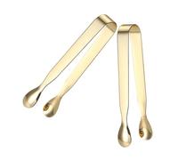 Alipis 2 pièces Pince à Glaçons Inoxydable Dorée Mini Pince à Sucre Cube Portable pour Thé Café Buffet et Cuisine