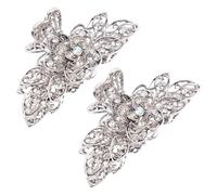 Alipis 2 pièces Pince Cheveux Femme Vintage avec Strass Éclatants Griffe Cheveux Fleur Rétro ou Fins Accessoire Élégant et Pratique pour Usage Quotidien