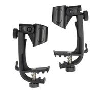 Alipis 2 pièces Pince Microphone pour Batterie Clips Métalliques Réglables Support Micro Accessoires Studio Enregistrement