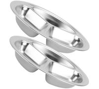 Alipis 2 pièces Plateau Repas Inox Compartiments Plateau Cantine Profond Empilable Assiette pour Camping et Pique- Facile à Nettoyer et Transporter