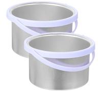 Alipis 2 pièces Pot de Cire Portable Aluminium Bol Intérieur Amovible pour Chauffe-cire Électrique Outil Épilation Pratique pour Visage et Corps Usage Personnel et Salon Facile à