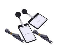 Alipis 2 pièces Protective Cards Sleeves Set Transparent Work Badge Covers With Retractable Lanyard For Nurses And Staff Small Card Holders For Office